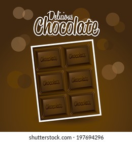 Chocolate design over brown background, vector illustration