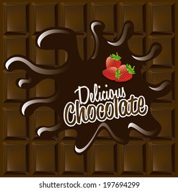 Chocolate design over brown background, vector illustration