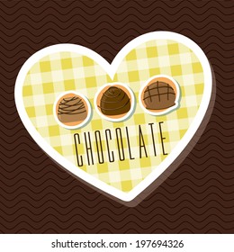 Chocolate design over brown background, vector illustration