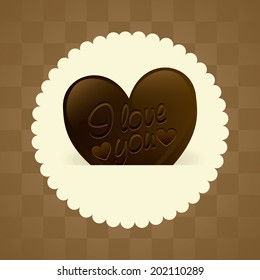 chocolate design over brown background vector illustration