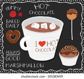 chocolate design over chalkboard vector illustration 