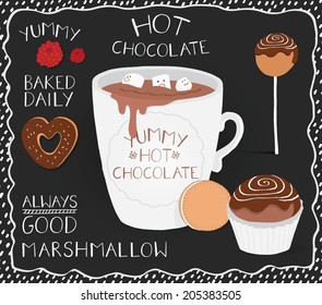 chocolate design over chalkboard vector illustration 
