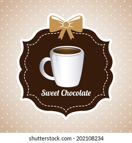 chocolate design over dotted  background vector illustration