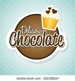 chocolate design over dotted background vector illustration