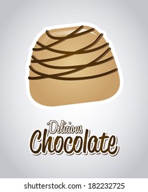 chocolate design over gray background, vector illustration