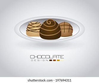 Chocolate design over gray background, vector illustration