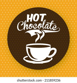 chocolate design over orange background vector illustration