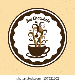 chocolate  design over  pink background vector illustration