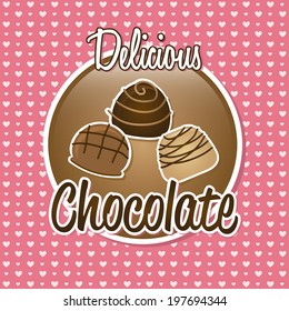 Chocolate design over pink background, vector illustration