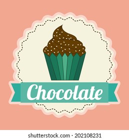 chocolate design over pink background vector illustration