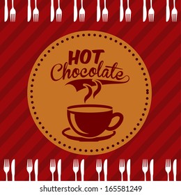 chocolate design over red   background vector illustration 