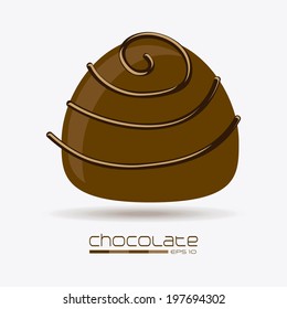 Chocolate design over white background, vector illustration