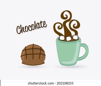 chocolate design over white background vector illustration