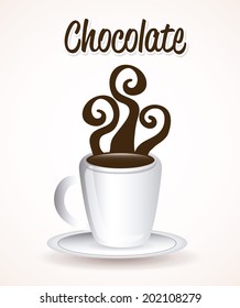 chocolate design over white background vector illustration