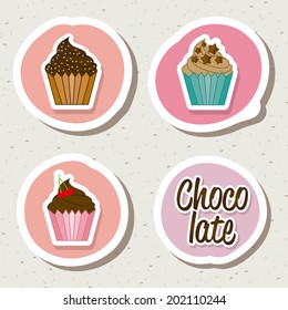 chocolate design over white background vector illustration