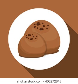 Chocolate design over white background, vector illustration