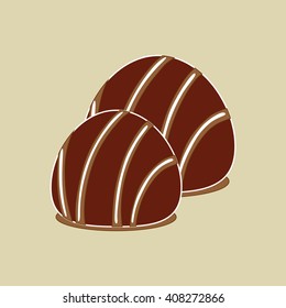 Chocolate design over white background, vector illustration