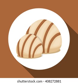 Chocolate design over white background, vector illustration