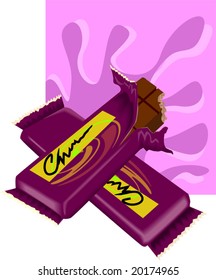 chocolate with designed background	