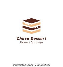 Schokolade Dessert Box oder Schokoladenkuchen Logo Konzept