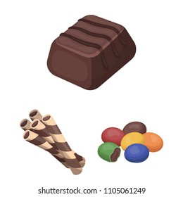 Chocolate Dessert cartoon icons in set collection for design. Chocolate and Sweets vector symbol stock web illustration.