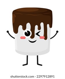 Chocolate dessert characters that can be reused in flat illustrations, these elements will create a delicious atmosphere, simple modern and elegant vector design.