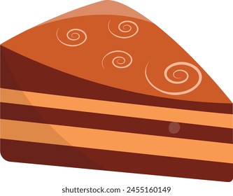 Chocolate Dessert with Cute Cartoon Design. Delicious Snack. Chocolate Day. Isolated on White Background.