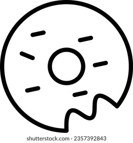 Chocolate Dessert Donut Outline Icon