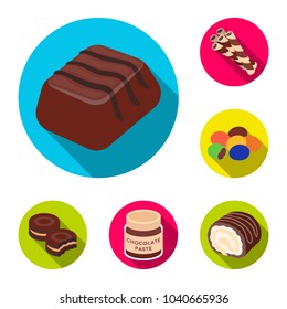 Chocolate Dessert flat icons in set collection for design. Chocolate and Sweets vector symbol stock web illustration.