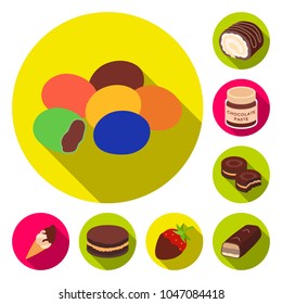 Chocolate Dessert flat icons in set collection for design. Chocolate and Sweets vector symbol stock web illustration.