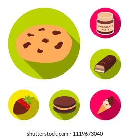 Chocolate Dessert flat icons in set collection for design. Chocolate and Sweets vector symbol stock web illustration.