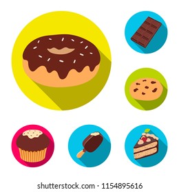 Chocolate Dessert flat icons in set collection for design. Chocolate and Sweets vector symbol stock web illustration.