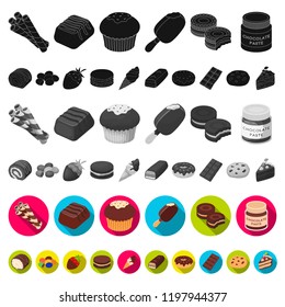 Chocolate Dessert flat icons in set collection for design. Chocolate and Sweets vector symbol stock web illustration.