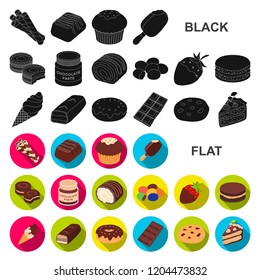 Chocolate Dessert flat icons in set collection for design. Chocolate and Sweets vector symbol stock web illustration.