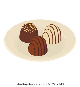 Chocolate dessert icon. Isometric illustration of chocolate dessert vector icon for web