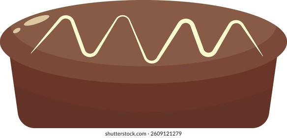 Chocolate Dessert Illustration with Cute Cartoon Design. Isolated Vector Icon.