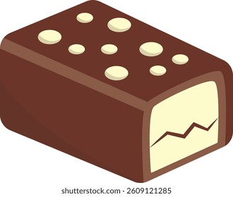 Chocolate Dessert Illustration with Cute Cartoon Design. Isolated Vector Icon.
