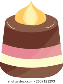 Chocolate Dessert Illustration with Cute Cartoon Design. Isolated Vector Icon.