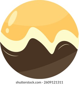 Chocolate Dessert Illustration with Cute Cartoon Design. Isolated Vector Icon.