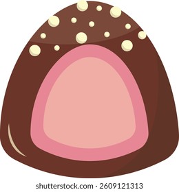 Chocolate Dessert Illustration with Cute Cartoon Design. Isolated Vector Icon.