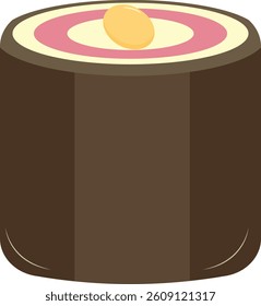 Chocolate Dessert Illustration with Cute Cartoon Design. Isolated Vector Icon.