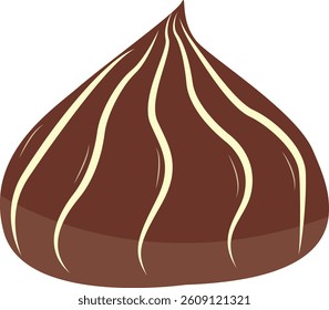 Chocolate Dessert Illustration with Cute Cartoon Design. Isolated Vector Icon.