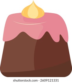 Chocolate Dessert Illustration with Cute Cartoon Design. Isolated Vector Icon.