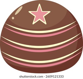 Chocolate Dessert Illustration with Cute Cartoon Design. Isolated Vector Icon.
