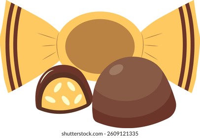 Chocolate Dessert Illustration with Cute Cartoon Design. Isolated Vector Icon.