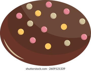Chocolate Dessert Illustration with Cute Cartoon Design. Isolated Vector Icon.