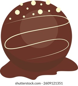 Chocolate Dessert Illustration with Cute Cartoon Design. Isolated Vector Icon.