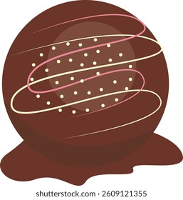 Chocolate Dessert Illustration with Cute Cartoon Design. Isolated Vector Icon.