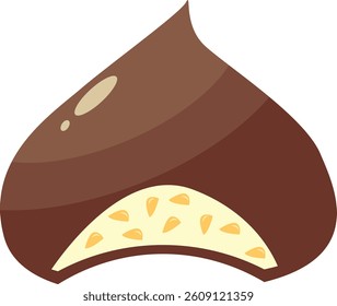 Chocolate Dessert Illustration with Cute Cartoon Design. Isolated Vector Icon.