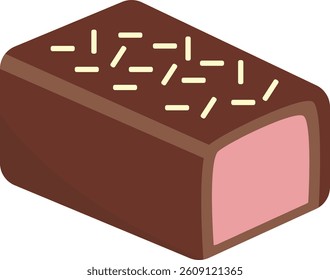 Chocolate Dessert Illustration with Cute Cartoon Design. Isolated Vector Icon.